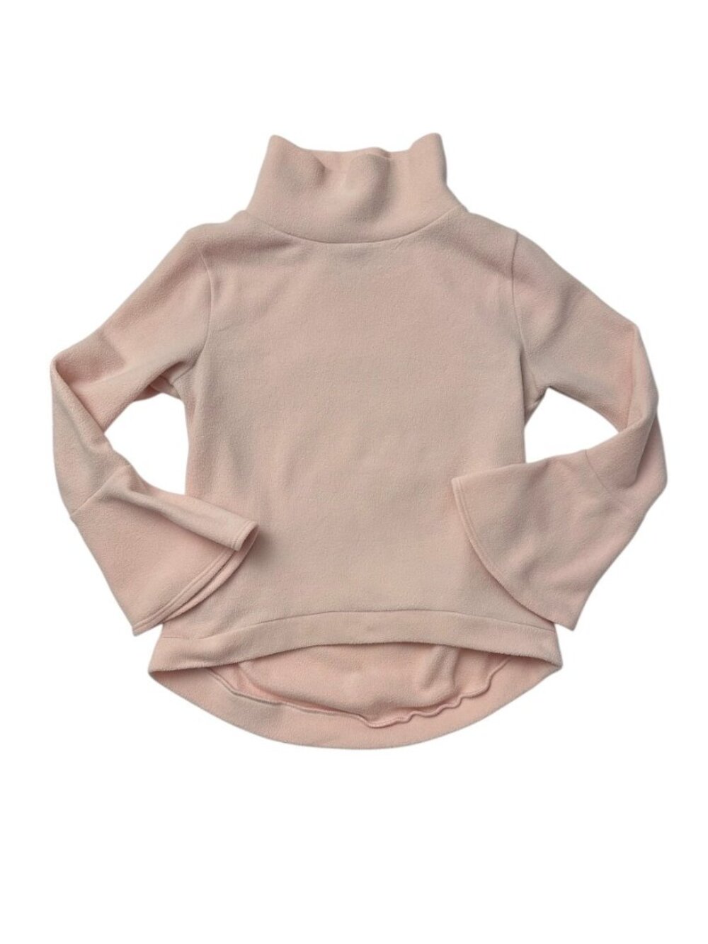 Dudley Stephens Vello Fleece Bell Sleeve Turtleneck Womens Size SMALL Pink